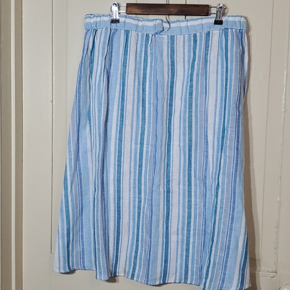 Marissa Olivia Summer Stripe Midi Skirt NWOT L - Picture 6 of 10